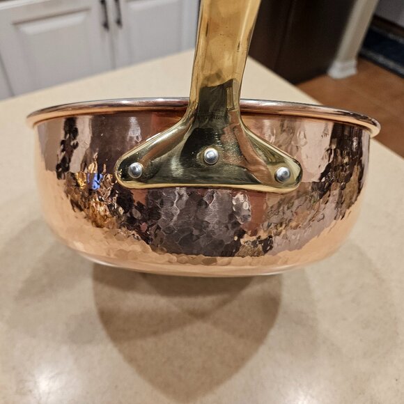 RARE RUFFONI COPPER HAMMERED COPPER CHEF'S PAN RISOTTO POT - Picture 4 of 10